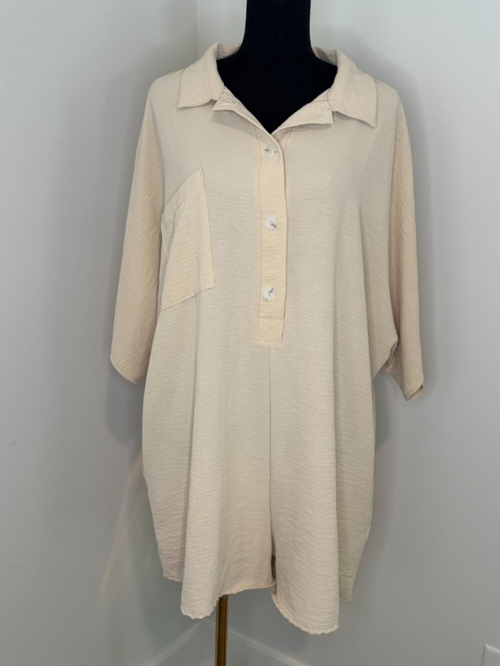 BUCKET LIST Cream Loose Fit Romper - Picture 2 of 10